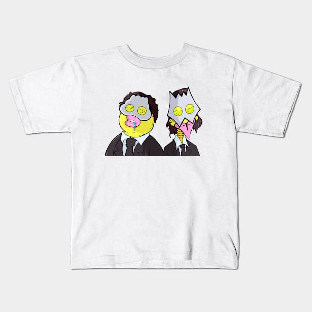 Dope Two masked judges cartoon illustration Kids T-Shirt by slluks_shop